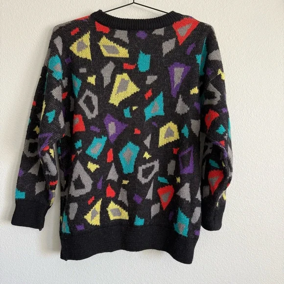 Esprit Sport 1980s Memphis Style Abstract Novelty Knit Sweater - Picture 4 of 6